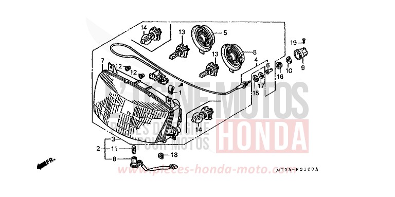 SCHEINWERFER von Pan-European ABS EURO GRAY METALLIC (NH284D) von 1993